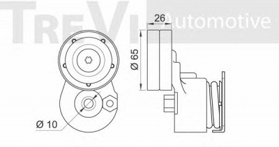 TREVI AUTOMOTIVE ta2048 -  Натяжная планка, поликлиновой ремень